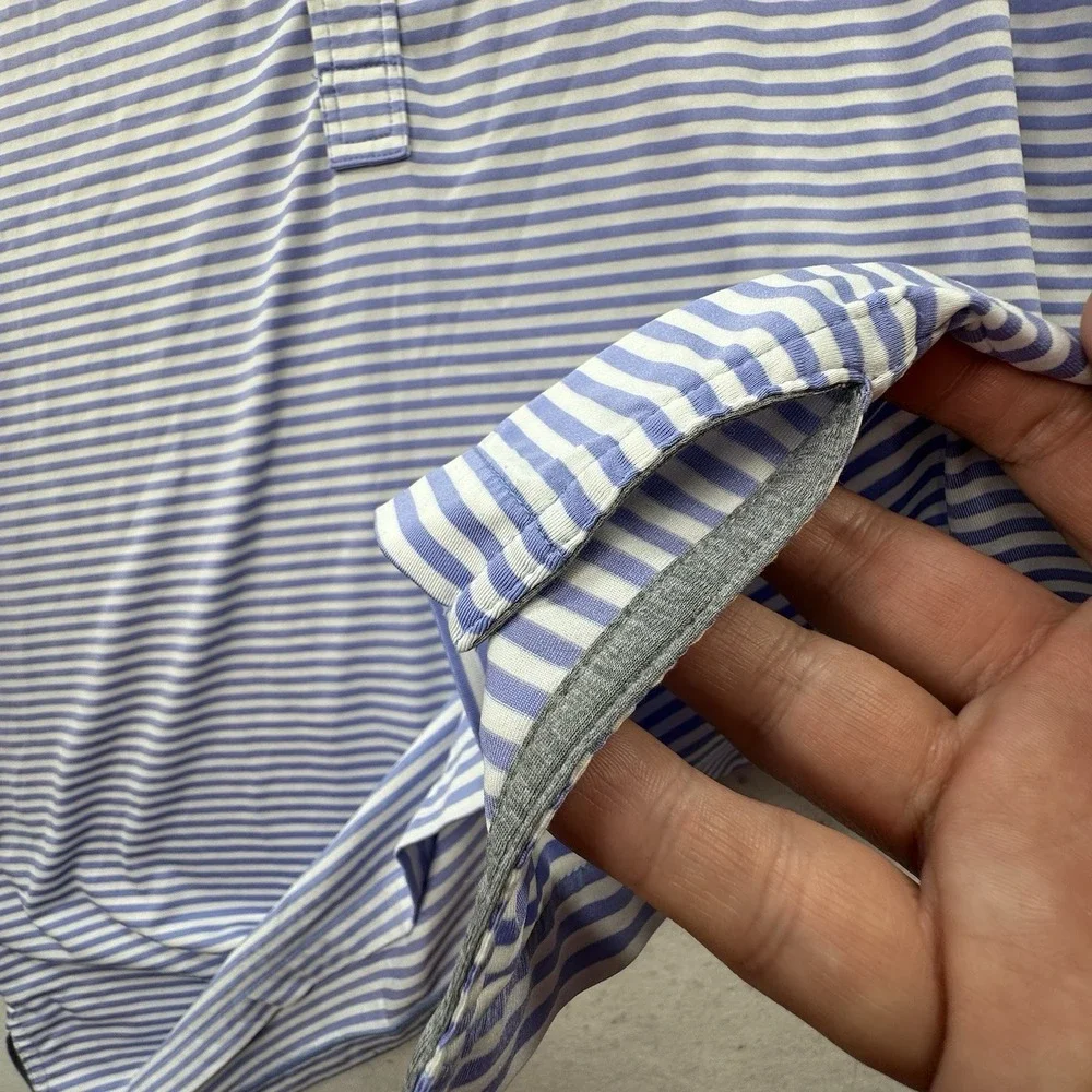 Ralph Lauren‎ RLX Performance Golf Polo Shirt Men Size Large Blue Striped Preppy